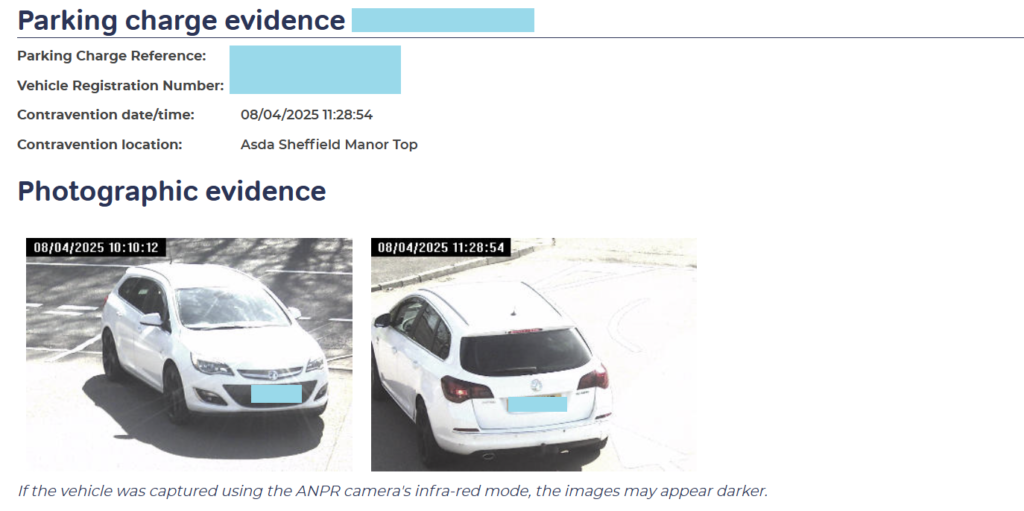 Parkingeye PCN evidence 